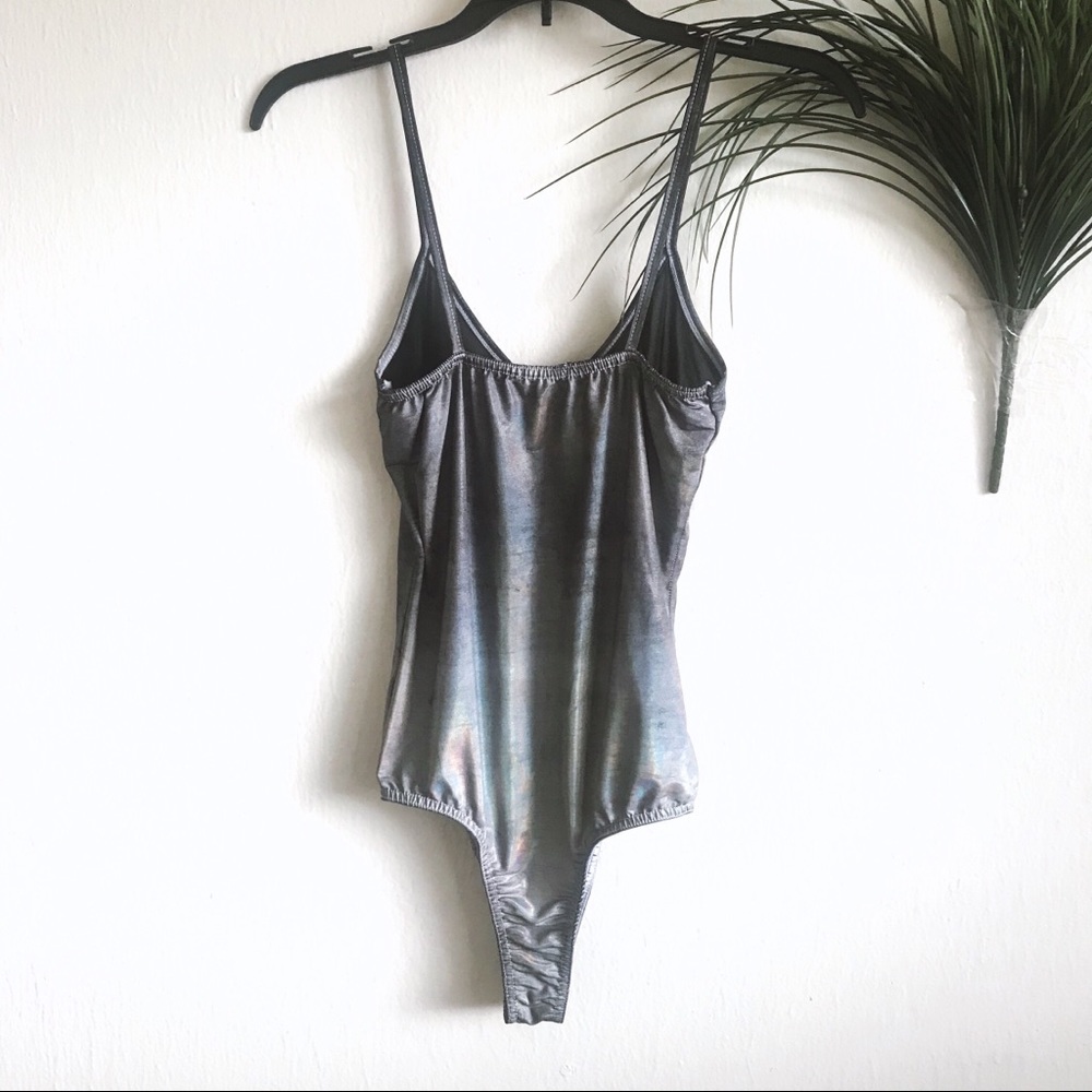 Nasty Gal Metallic Silver Bodysuit - Picture 5 of 5